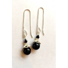 333 Boucles d'oreilles onyx, argent sterling